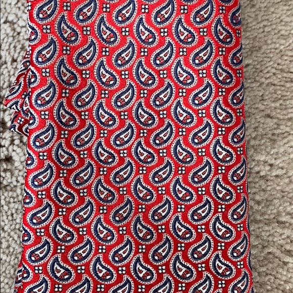 Ermenegildo Zegna red and blue paisley tie - Picture 2 of 4